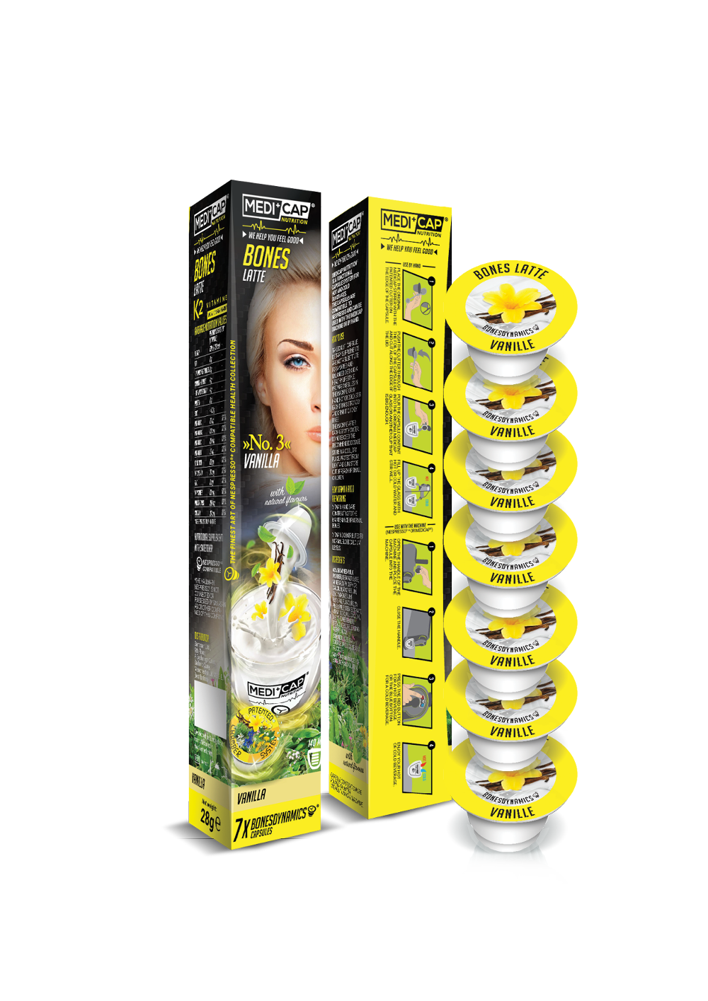 Exklusiv bei Manor: Medicap Bones Kapseln, Latte, Vanille, 7 Stück CHF 9.90